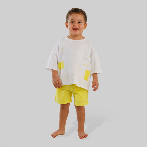 Upcycled Patchy shorts set