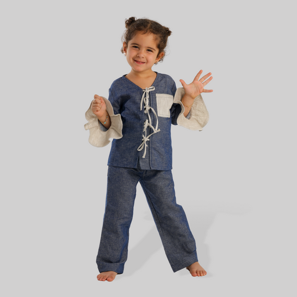 Denim look daydream pants set