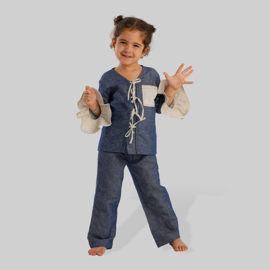 Denim look daydream pants set