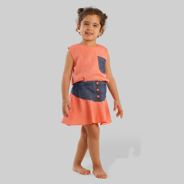 Denim looking day skirt set